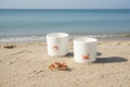 Krab i krewetka porcelanowe kubki wspomnienie lata. Czynie Ceramics