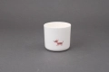 Porcelanowy kubek bez ucha z rysunkiem pieska