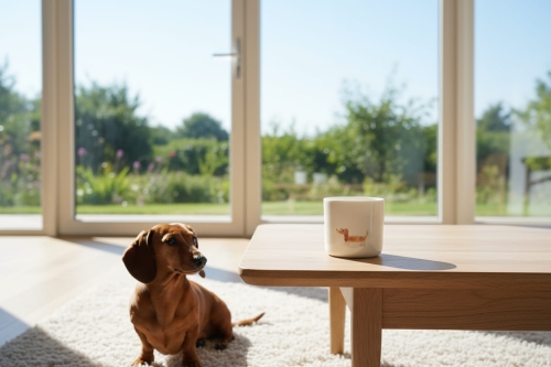 Porcelanowy kubeczek bez ucha z jamnikiem Czynie Ceramics