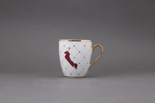 Kubek porcelanowy Circus w kolorze burgund
