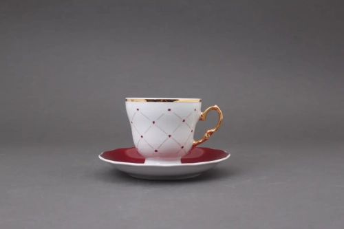 Porcelanowa filiżanka do kawy z kolekcji Circus w kolorze ciemnej czerwieni