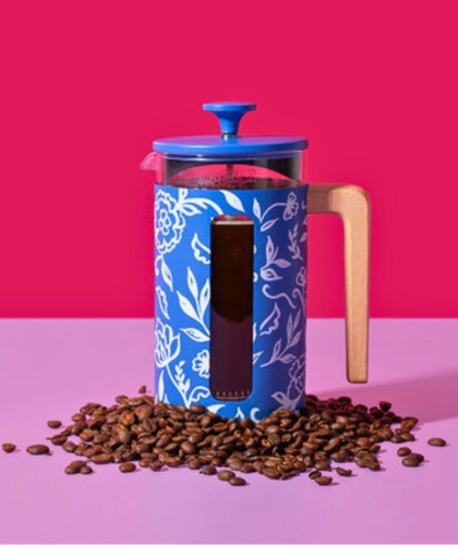 Zaparzacz do Kawy Typu French Press La Cafetière Pisa na 8 filiżanek, Blu Fiorato