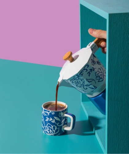 La Cafetière Ceramiczna filiżanka do espresso Blu Fiorato 120 ml