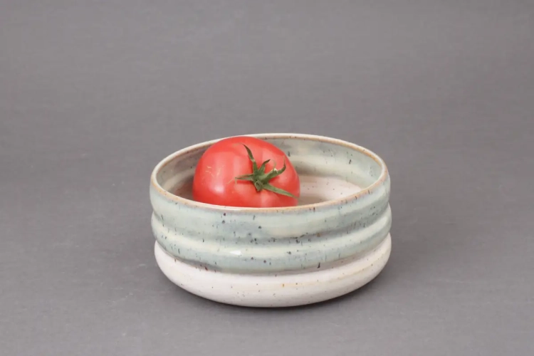 Miska oponka z zielonym rantem Ronja Ceramics