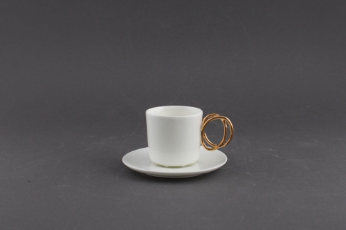 Filiżanka espresso Twist ze złotym uchem