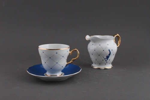 Filiżanka do kawy wraz z mlecznikiem Circus Porcelana Krzysztof