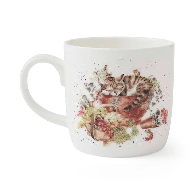 Drzemiący kot i Króliki – Kubek Porcelanowy 310 ml